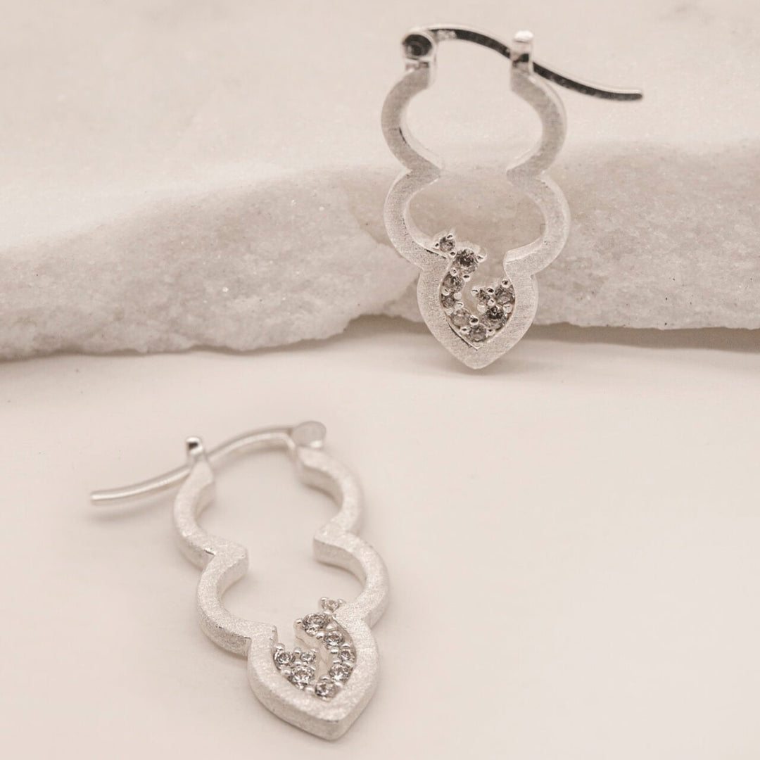 Sparkly Silver Cloud Hoop Earrings