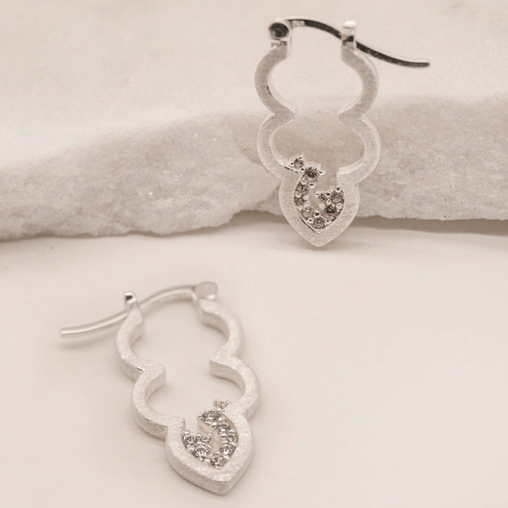 Sparkly Silver Cloud Hoop Earrings