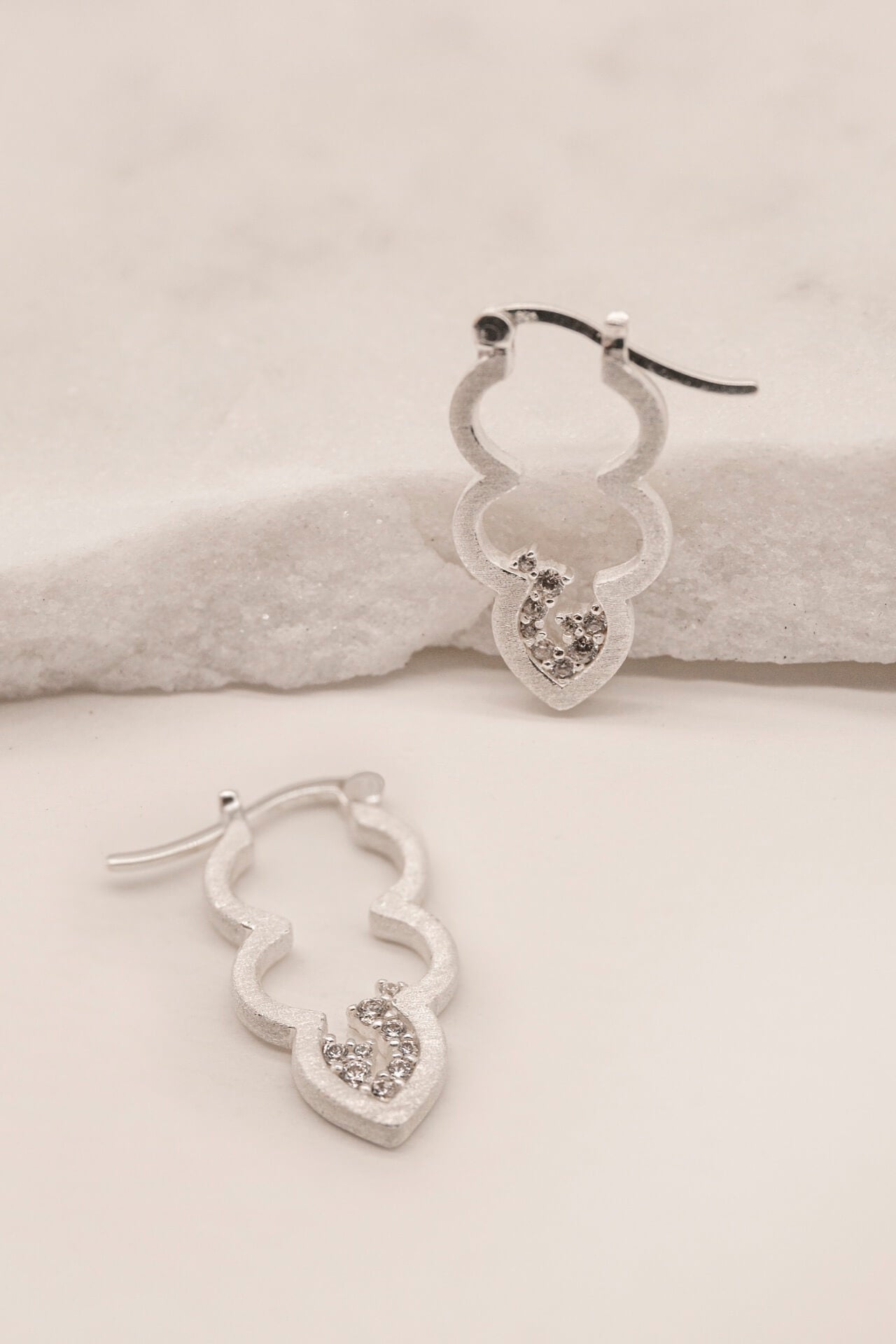 Sparkly Silver Cloud Hoop Earrings
