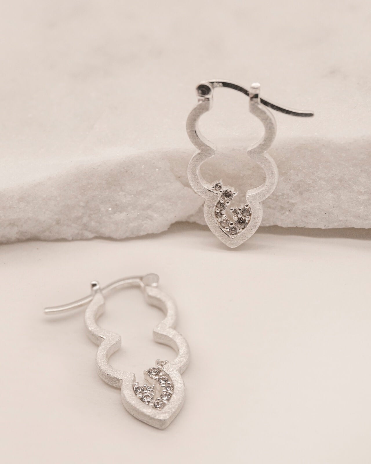 Sparkly Silver Cloud Hoop Earrings