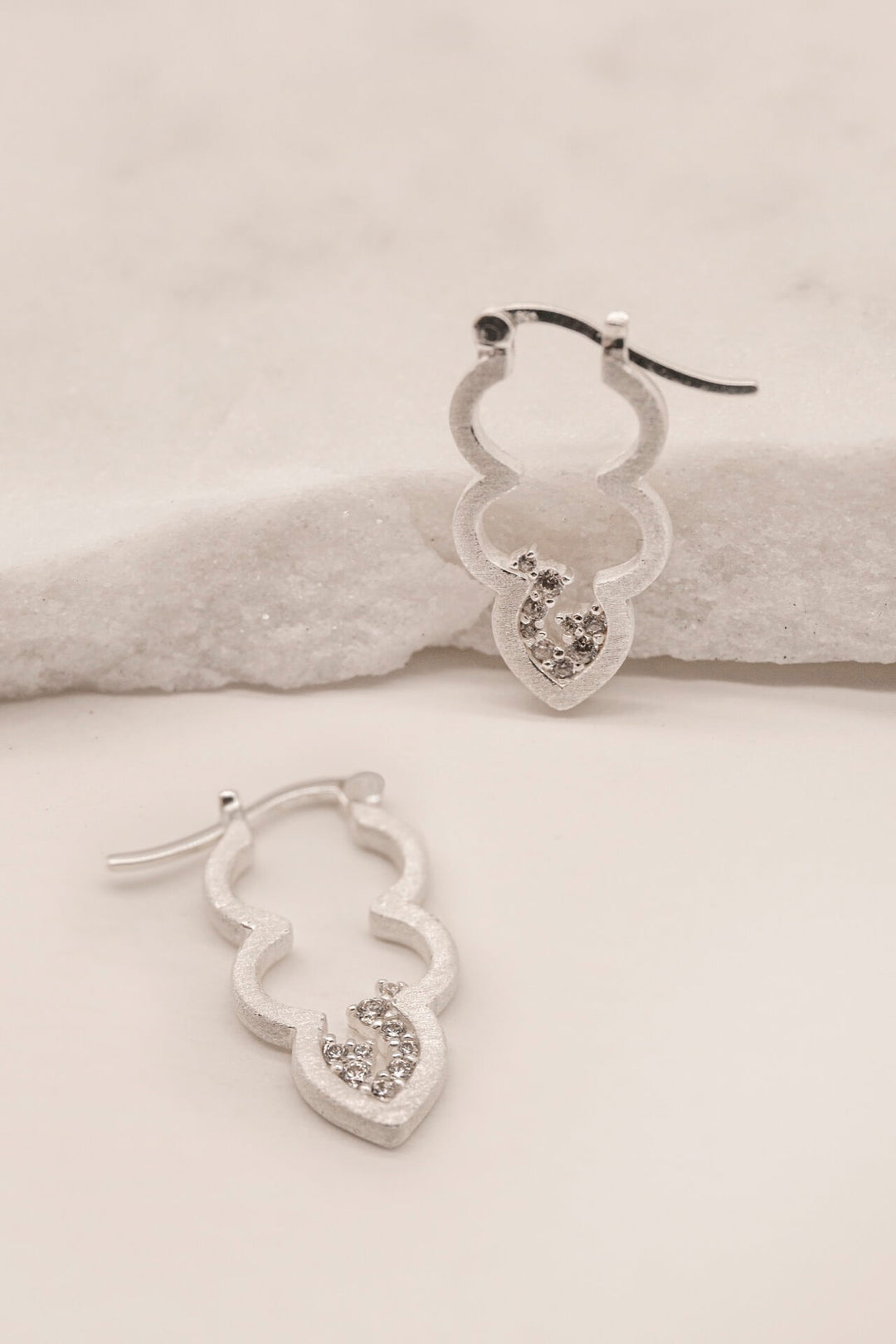 Sparkly Silver Cloud Hoop Earrings