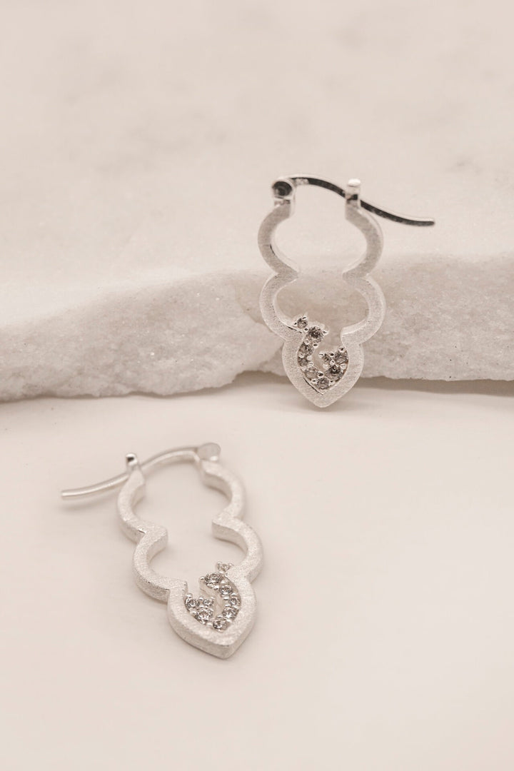Sparkly Silver Cloud Hoop Earrings