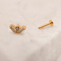 Fan Cubic Zirconia Gold Labret Stud Earring