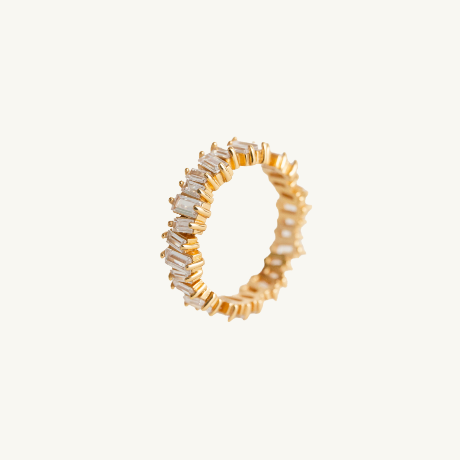 Sparkly Gold Baguette Eternity Ring