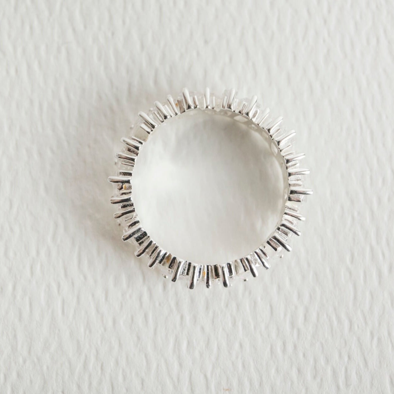 Statement Sparkly Silver Baguette Eternity Ring