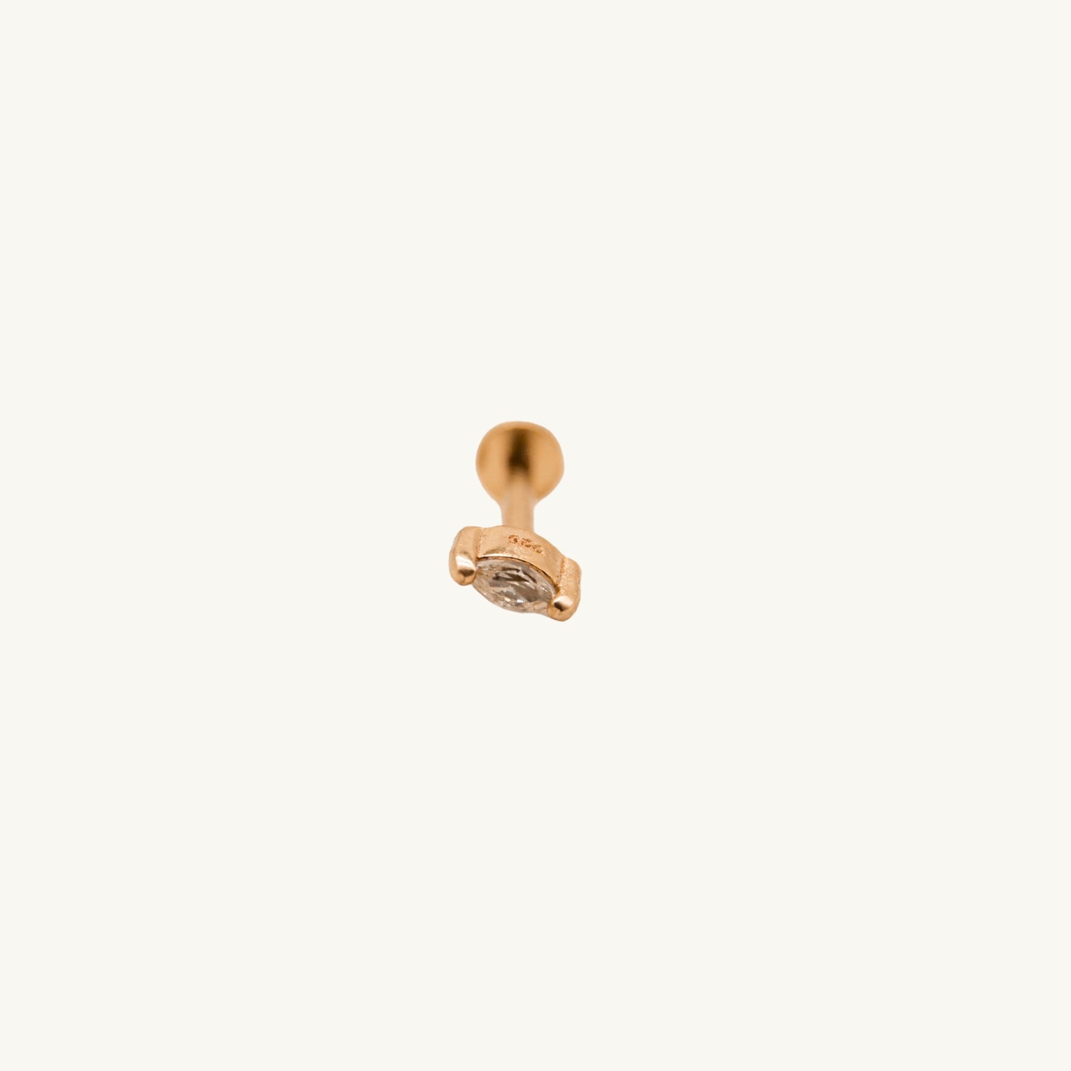 Clear Cubic Zirconia Gold Labret Earring