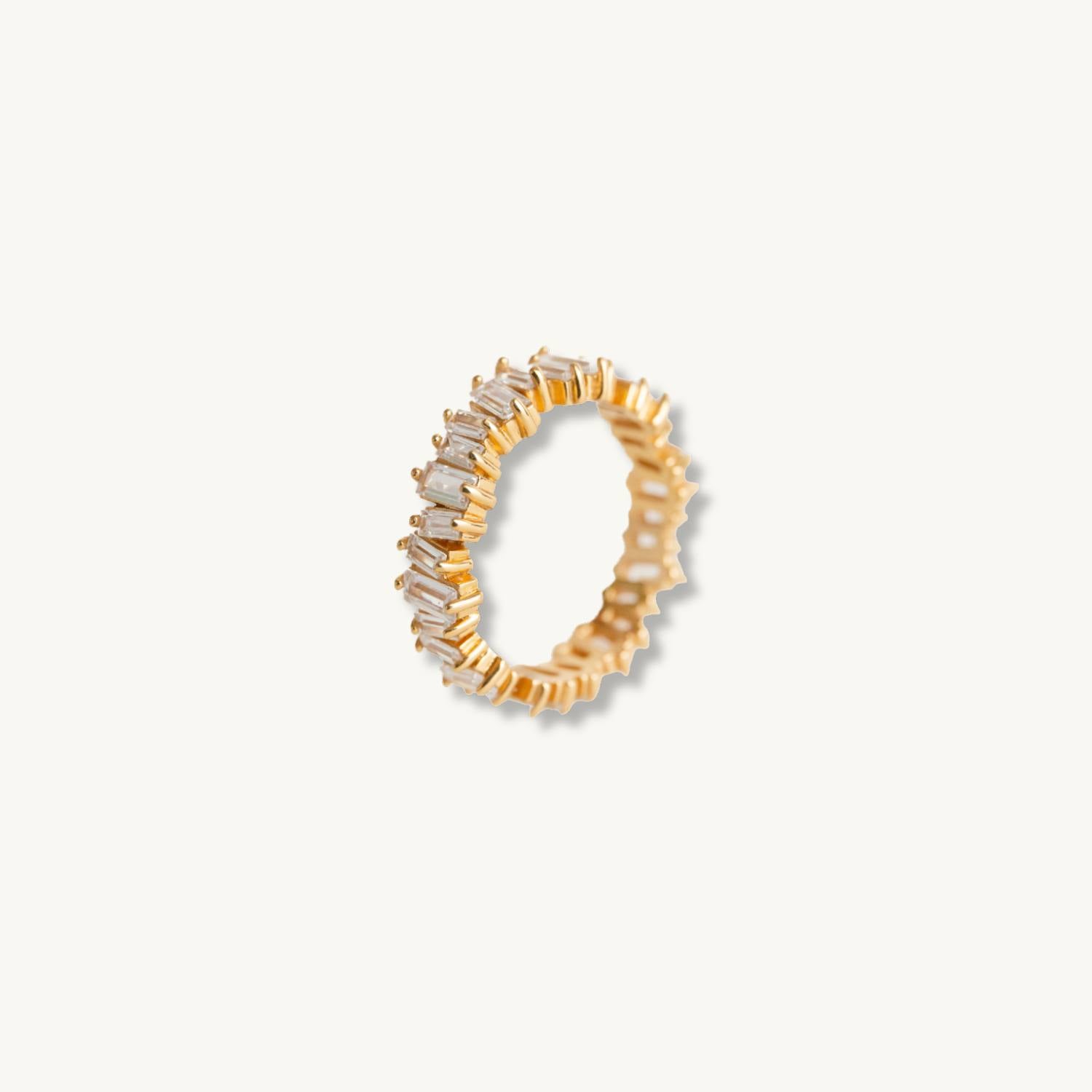 Sparkly Gold Baguette Eternity Ring