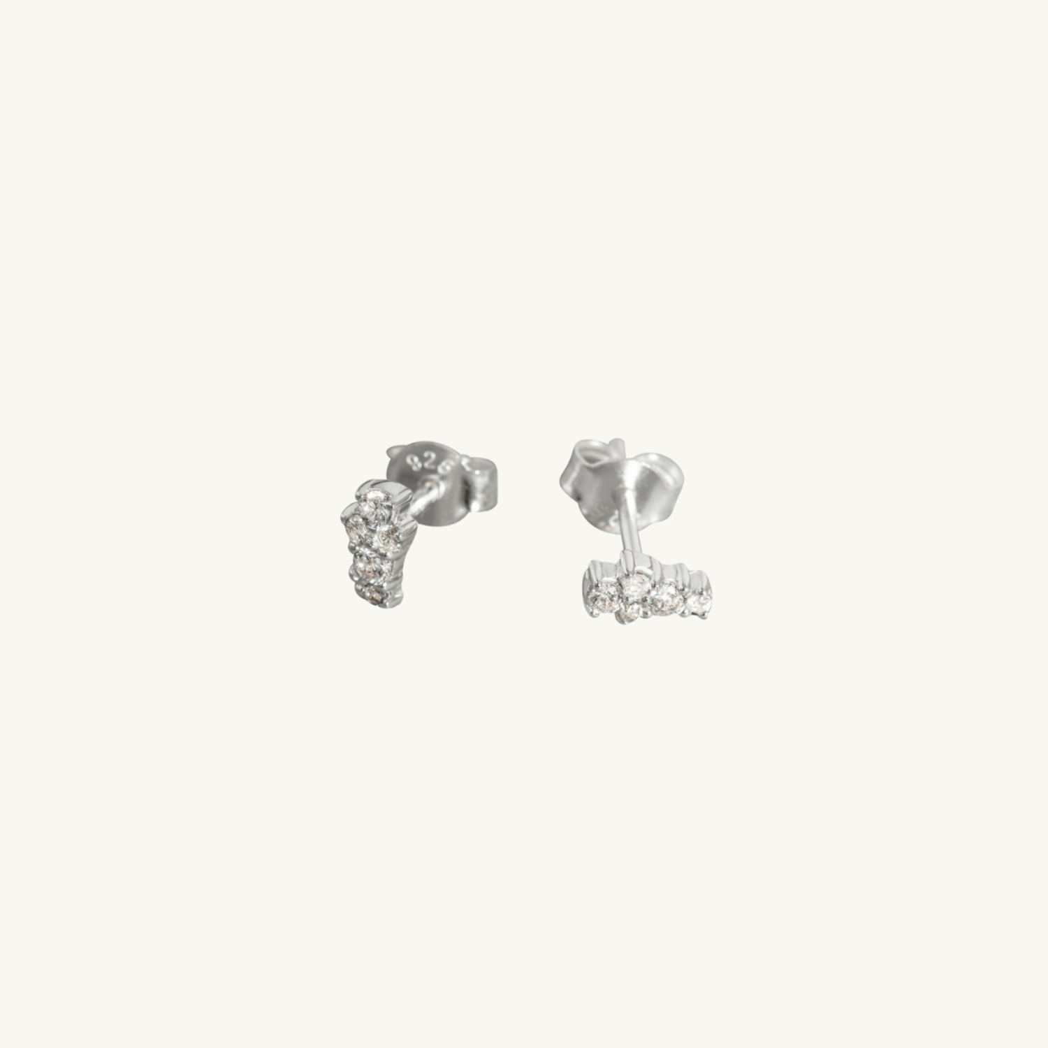 Galaxy Sparkly Silver Stud Earrings
