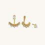 Sparkly Gold Crescent Ear Jacket Earrings