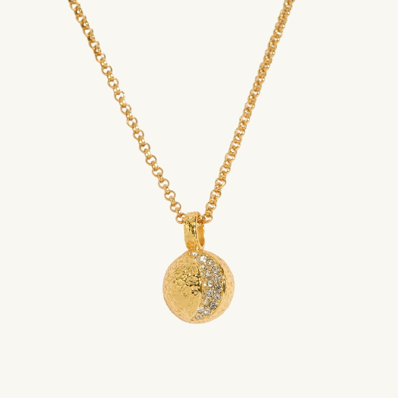 Gold Moon Charm Necklace