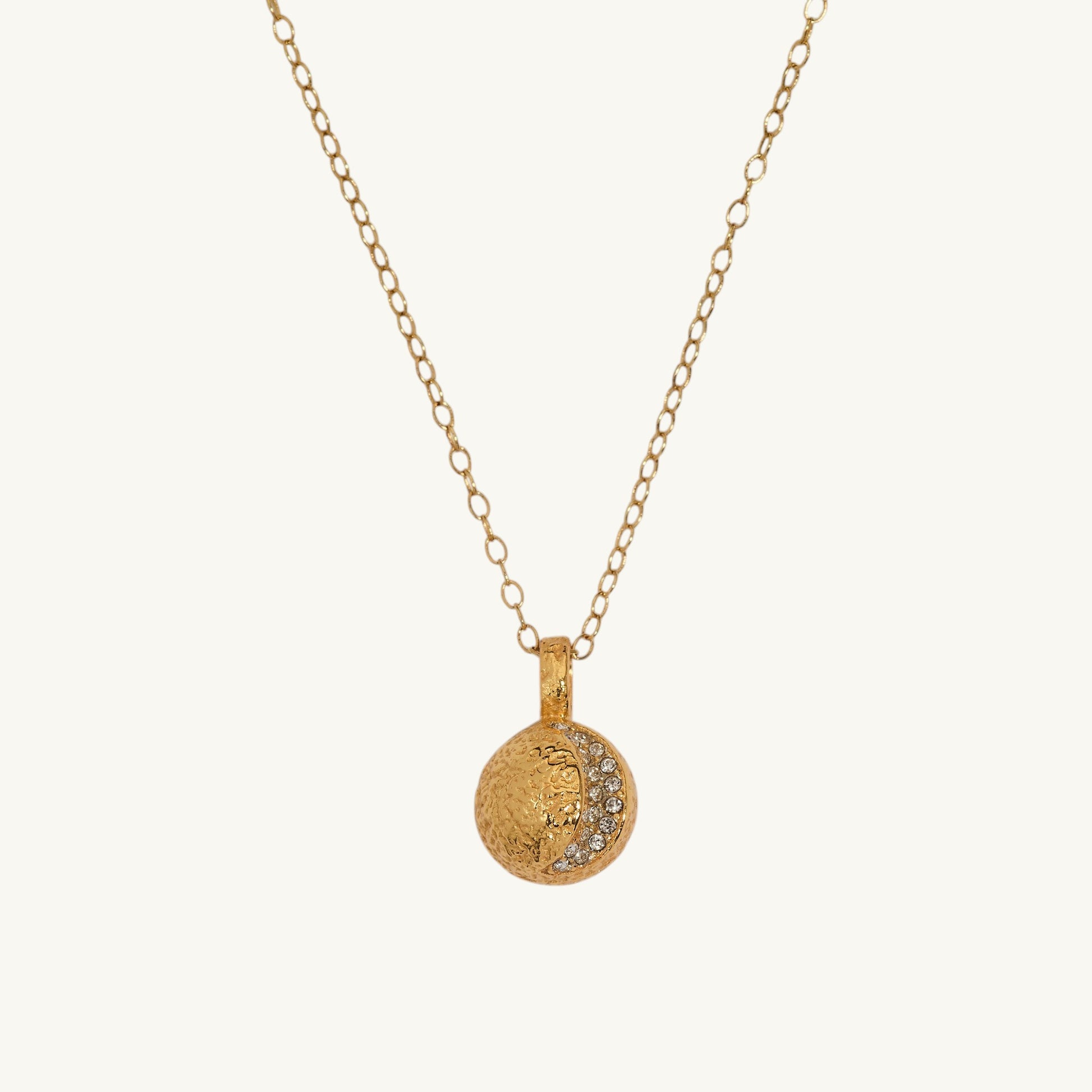 Gold Moon Charm Necklace