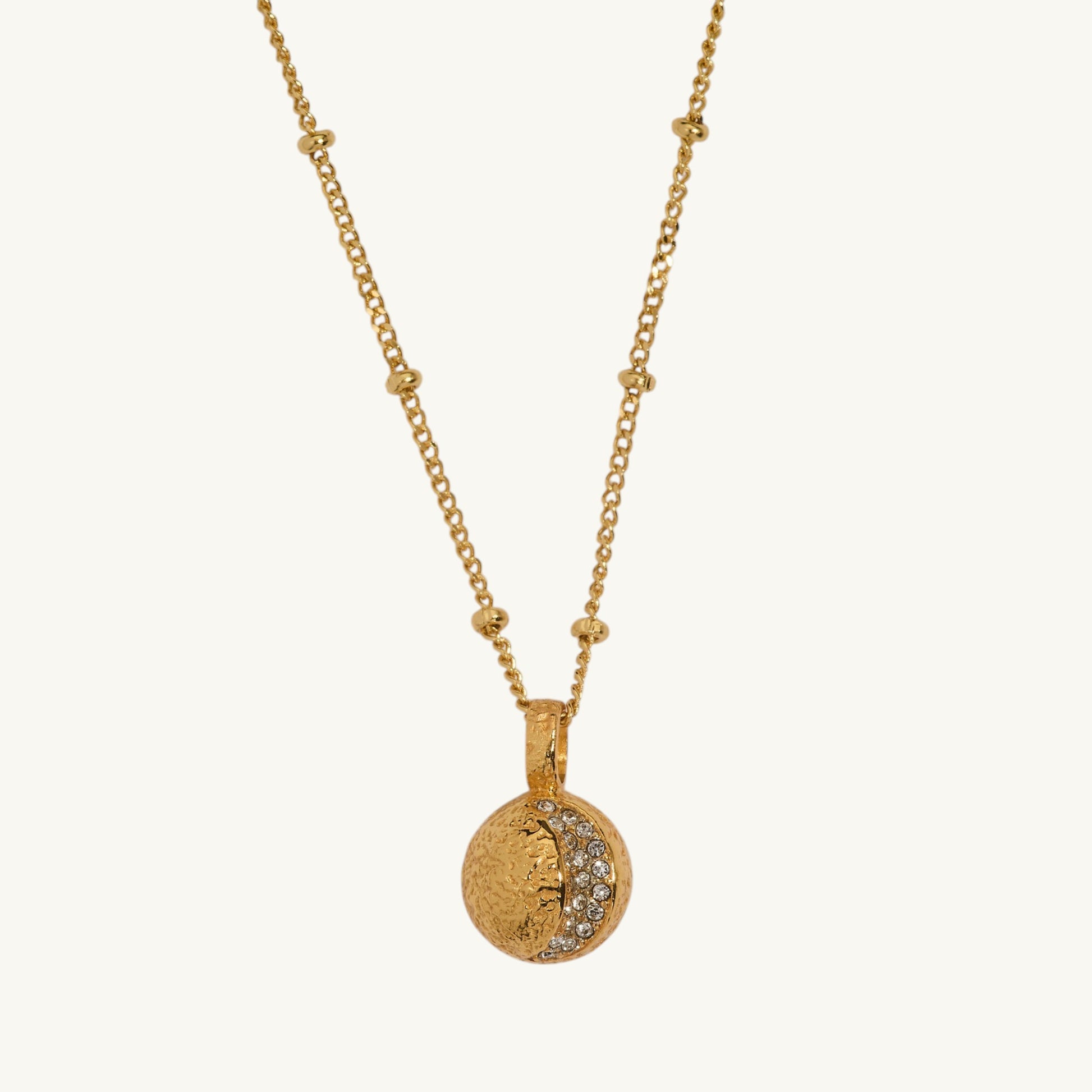 Gold Moon Charm Necklace