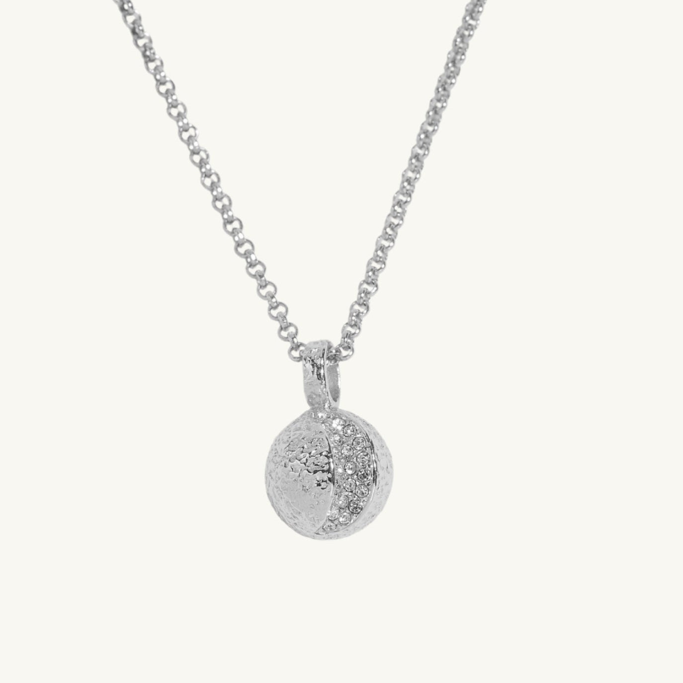 Silver Moon Charm Necklace
