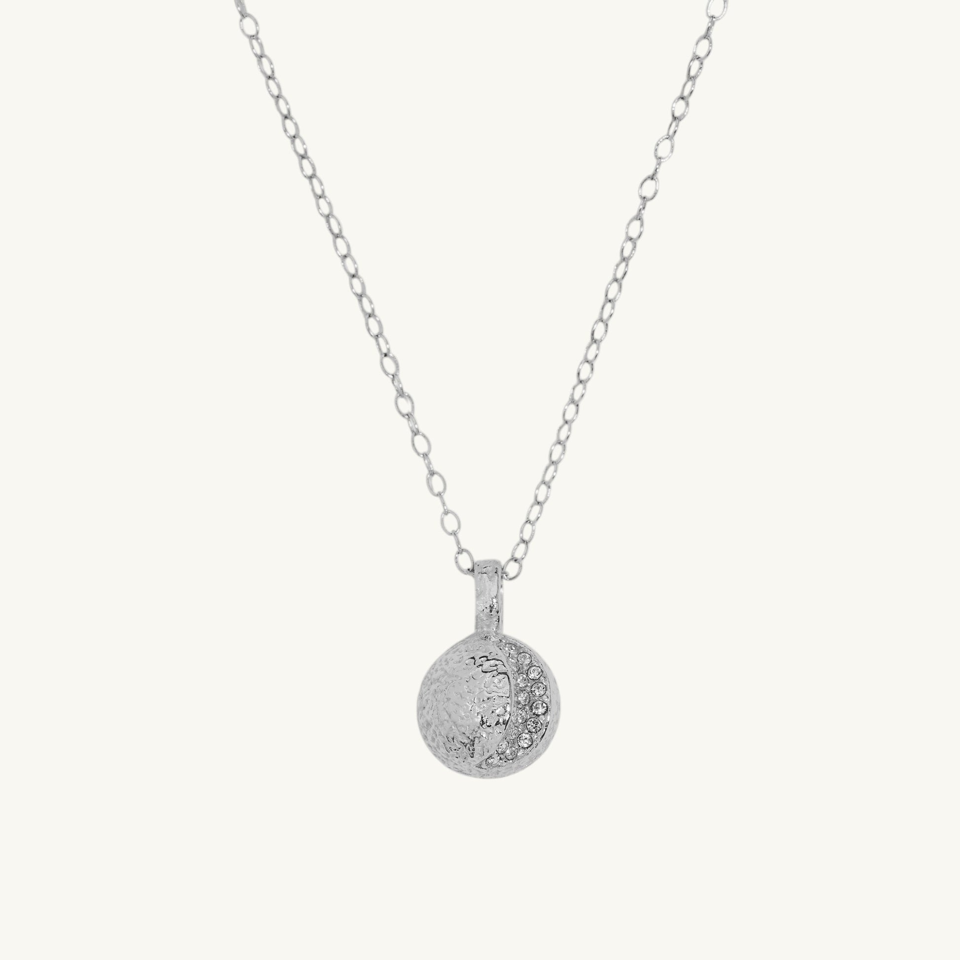 Silver Moon Charm Necklace