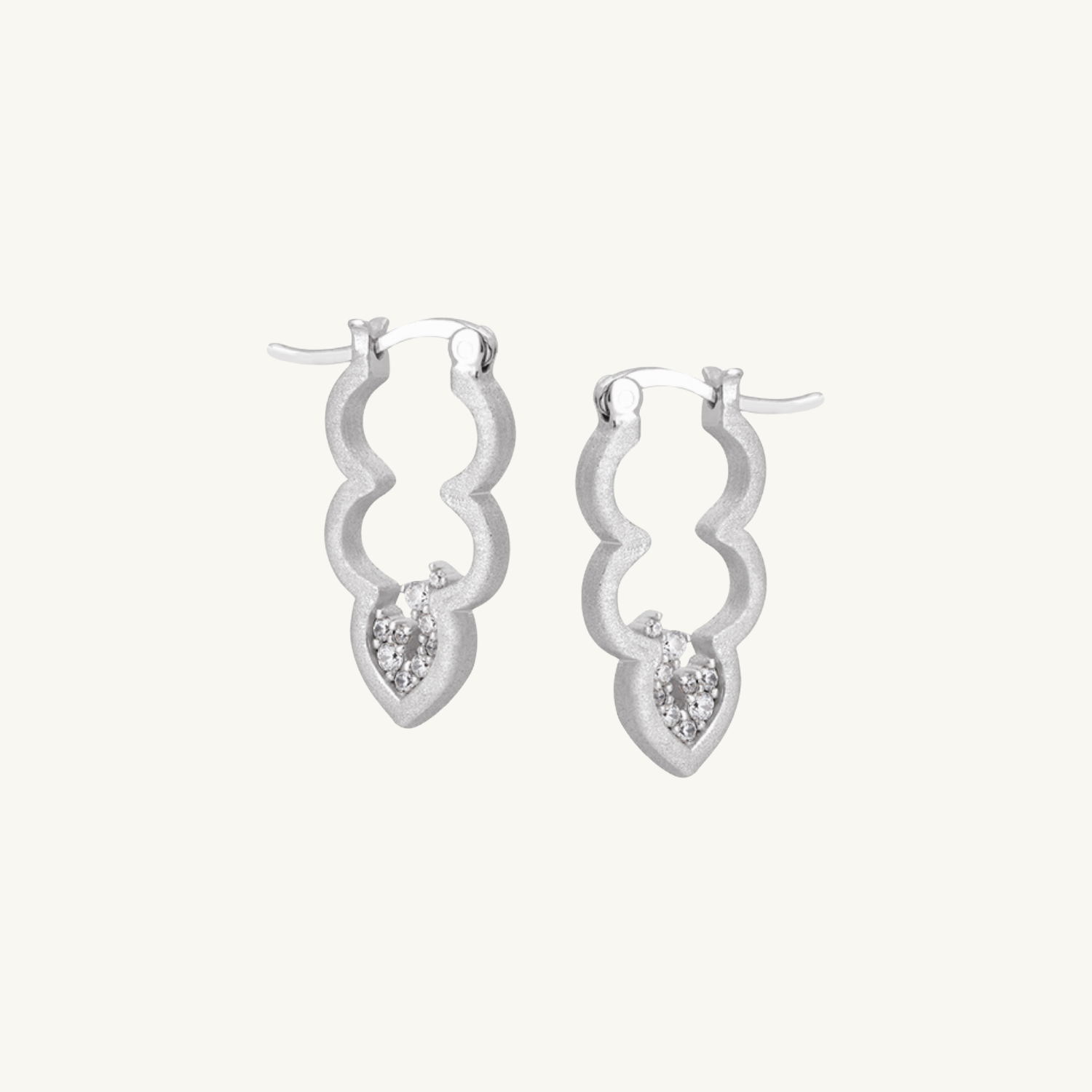 Sparkly Silver Cloud Hoop Earrings