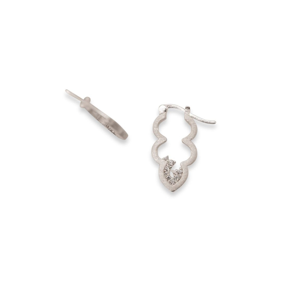 Sparkly Silver Cloud Hoop Earrings