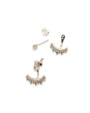 Sparkly Silver Crescent Ear Jacket Earrings