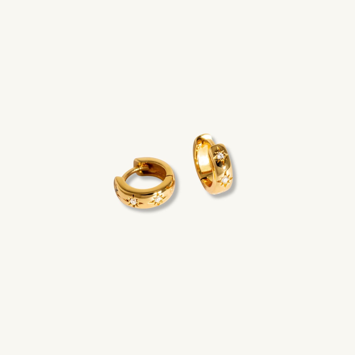 Sparkly Star Gold Huggie Earrings
