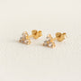 Triple Sparkly Gold Mini Stud Earrings