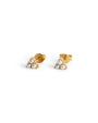 Triple Pearl Mini Gold Stud Earrings
