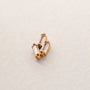 Triple Cubic Zirconia Gold Labret Earring