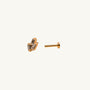 Triple Cubic Zirconia Gold Labret Earring