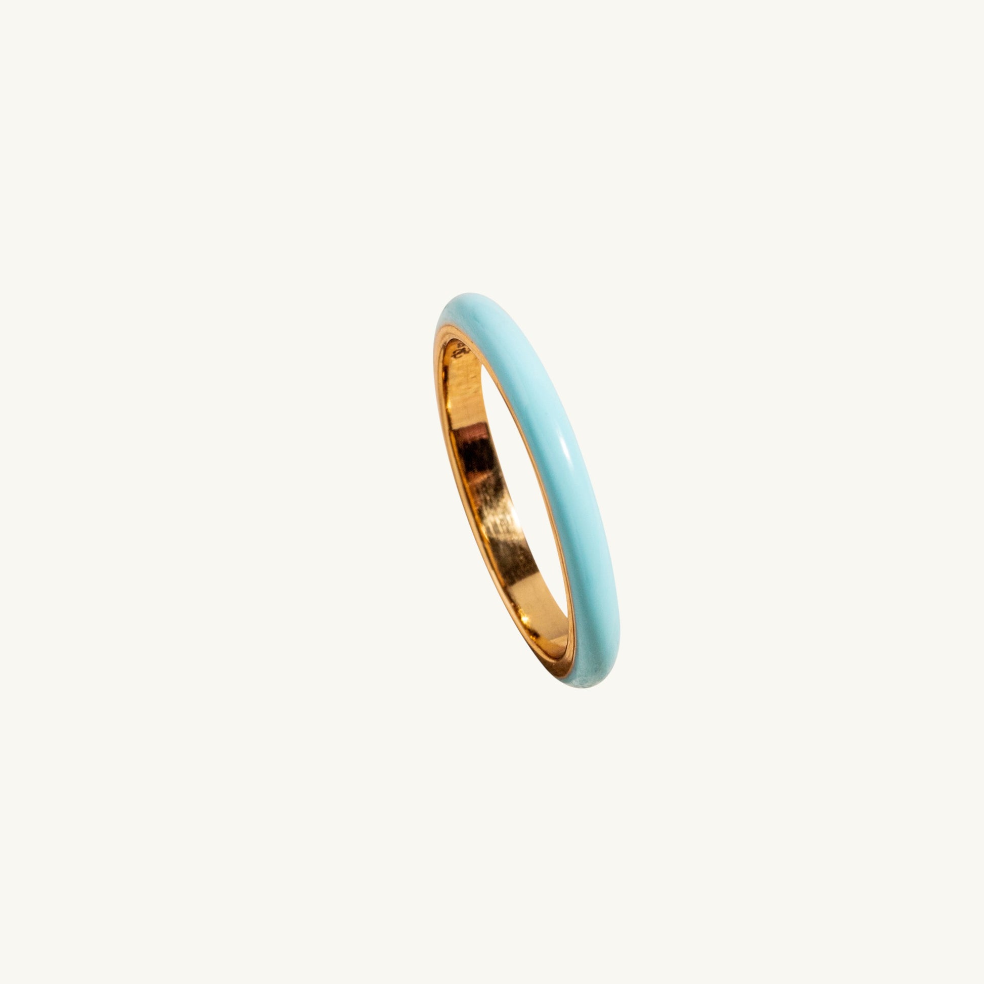Turquoise Enamel Gold Ring