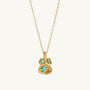 Turquoise Gold Lichen Pendant Necklace