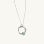 Turquoise Silver Circle Necklace (Large)