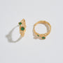 Chalcedony Twisted Branch Gold Hoops