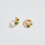 Chalcedony Twisted Branch Gold Huggies