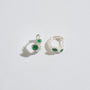 Chalcedony Twisted Branch Silver Huggies