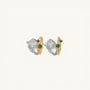 Chalcedony Twisted Branch Gold Hoops