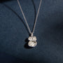 White Topaz and Silver Lichen Birthstone Pendant Necklace