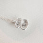 White Topaz and Silver Lichen Birthstone Pendant Necklace close up