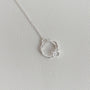 White Topaz and Silver Branch Birthstone Circle Necklace - Large