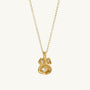 White Topaz Gold Lichen Pendant Necklace
