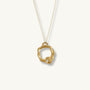 White Topaz Gold Circle Necklace (Large)