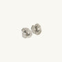 White Topaz Silver Lichen Stud Earrings