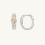 White Topaz Silver Branch Hoop Earrings