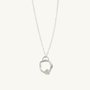 White Topaz Silver Circle Necklace (Small)